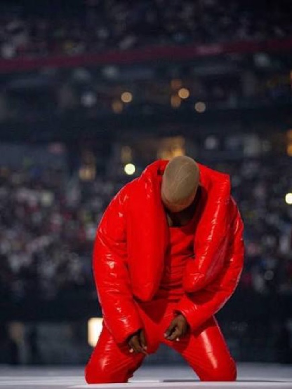 Yeezy Glossy Red Oversized Puffer Coat